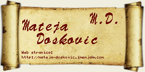 Mateja Dosković vizit kartica